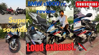 BMW s1000 rr 🤩 Review s1000 rr 🔇  loud exhaust sound guys full majaa aaya hrmonster motovlog [upl. by Karsten]