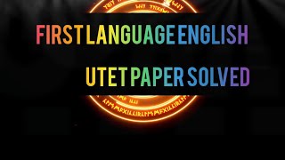 ANSWER KEY OF REMAINING PART OF UTET 2024FIRST LANGUAGE ENGLISHSRGUNITS [upl. by Nickerson]