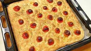 FOCACCIA GENOVESE CON POMODORINI CON FARINA DI AVENA SOTTILE MORBIDA E CROCCANTE [upl. by Dorree]