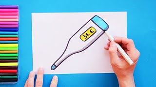 How to draw a Digital Thermometer [upl. by Hodge955]