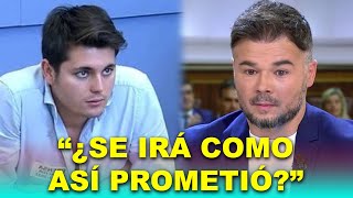 Periodista ACORRALA a Rufián en el Congreso “¿Se irá como prometió” [upl. by Arundell678]