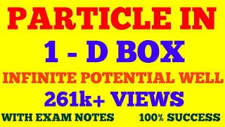 PARTICLE IN ONE DIMENSIONAL BOX  INFINITE POTENTIAL WELL  PARTICLE IN 1D BOX  WITH EXAM NOTES [upl. by Mir]