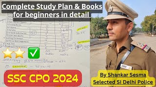 SSC CPO 2024  Master Study Plan for beginners🔥amp Booklist 📚 [upl. by Eedia]