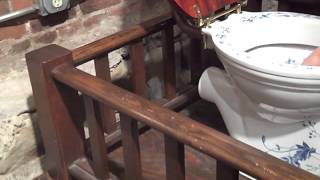 2933 Nonflushable 1990s BC Sanitan Washdown Closet Toilet with Thomas Crapper 814 Tank Ms POV [upl. by Wenz]