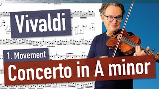 Vivaldi Concerto in A minor 1 Movement Op 3 No 6  Violin Sheet Music  Piano Accompaniment [upl. by Nibas]