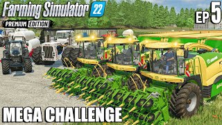 Mega SILAGE PRODUCTION w KRONE and BiG BUD  MEGA Equipment Challenge  Farming Simulator 22 [upl. by Dahsar]