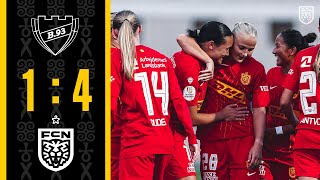 Gjensidige Kvindeliga Highlights B93 1  4 FC Nordsjælland [upl. by Richardo]