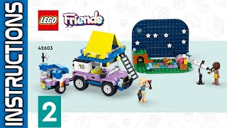 LEGO 42603 instructions  Friends  2024  Book 1  Stargazing Camping Vehicle legofriends funny [upl. by Ahola126]