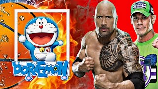 Team John Cena The Rock vs Team Doraemon Ghost Rider WWE 2K23 [upl. by Einohtna]