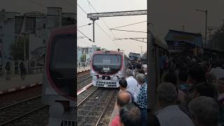 Overcrowded Local Train arrives Bidhannagar SealdahDankuni Local indianrailways youtubeshorts [upl. by Dorrehs]