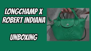 Longchamp X Robert Indiana Collection Unboxing Le Pliage Xtra XS green and black bags [upl. by Trinee239]