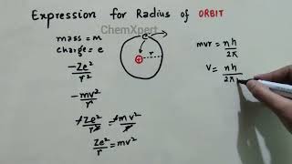 Bohrs radius Expression for Bohr Radius Class 11  Structure of Atom [upl. by Ekalb216]