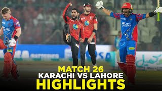 PSL 9  Full Highlights  Karachi Kings vs Lahore Qalandars  Match 26  M2A1A [upl. by Aicia654]