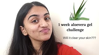 1 WEEK ALOE VERA CHALLENGE REAL RESULTS Will it clear acne and fade scars  Skin care challenge [upl. by Iren]