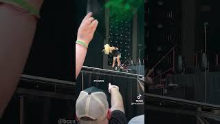 Bat flies on amp bites Taylor Momsens leg during Sevilla set Part 2 shorts theprettyreckless rock [upl. by Maxfield]