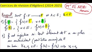 Algèbre1 Exercices corrigés Logique Applications polynômes [upl. by Sadnak]