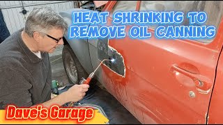 Ford Escort MK1 Restoration Project Heat Shrinking Attempt How to Remove Oil Canning [upl. by Akenet]