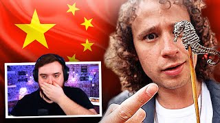 REACCIONANDO A LUISITO COMUNICA PROBANDO COMIDA CALLEJERA CHINA [upl. by Uv]