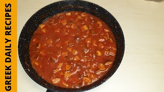 Υπέροχη σάλτσα για μακαρόνια  lovely pasta sauce  Greek daily recipes [upl. by Egdirdle]