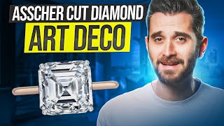 Art Deco Style ASSCHER CUT Diamond [upl. by Derwon134]