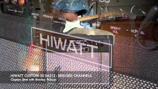 HIWATT Custom 50 SA212 Normal Bright Bridged and Effects demo Strat [upl. by Sesylu]