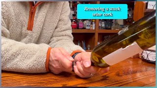 Removing a stuck wine cork [upl. by Adiuqram233]