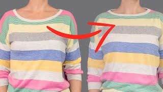 A great sewing trick how to downsize a large neckline simply and quickly [upl. by Jordain]