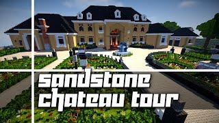 Minecraft Beautiful Sandstone Chateau Twitch Sub Server Tour  6 [upl. by Segroeg]