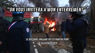 LE DISCOURS SINGLANT DE CET AGRICULTEUR manifestation paris agriculture [upl. by Heidt]