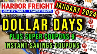 Harbor Freight Dollar Days  Super Coupons January 2024 [upl. by Eanod995]