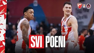 Svi poeni KK Crvena zvezda Meridianbet protiv FMPa u četvrtfinalu Kupa Radivoj Korać [upl. by Eimar]