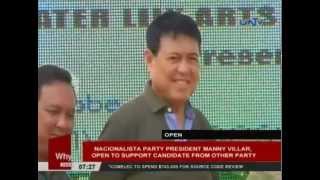 Nacionalista Party Pres Manny Villar open to support candidate from other party [upl. by Einitsed]