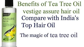 vestige assure hair oil tea tree oil price benefits profits how to use for face amp skin [upl. by Federico32]