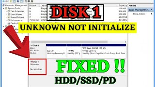 Disk 1 unknown not initialized FIX [upl. by Munt]