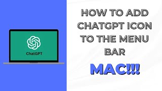 How to Add ChatGPT Icon to Menu Bar on Mac [upl. by Lanie]