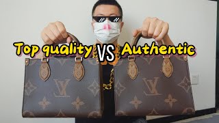 Top Quality VS Authentic LV Onthego Comparison By Steven [upl. by Assirak]