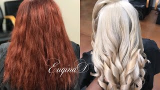 Red Box Colors to BLONDE Transformation Part 1 [upl. by Serdna399]