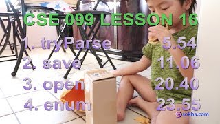 CSE 099 Lesson 16  Enum Save Open TryParse [upl. by Aamsa90]