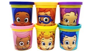 Bubble Guppies PlayDoh Can Heads amp Surprise Toys Molly Goby Deema Nonny Oona [upl. by Noscire]