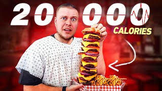 Attempting The 20000 CALORIE BURGER At Heart Attack Grill [upl. by Yerffeg]