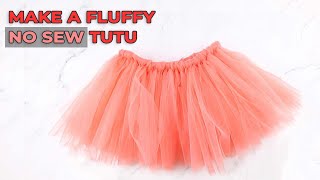 DIY No Sew Fluffy Tutu Tutorial  How to Make a Tutu Skirt [upl. by Antipus]