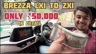 ₹50000 देके Top Model लेलिया  OEM Stereo Modification for Brezza 2024 Base Model Karol Bagh [upl. by Kenimod]