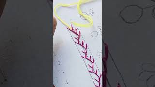 Easy and beautiful Feather Stitch hand embroidery border design for beginners [upl. by Haliehs]