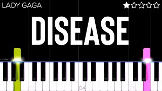 Lady Gaga  Disease  EASY Piano Tutorial [upl. by Gretta]