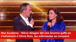 Nikos Aliagas fait une énorme gaffe en sadressant à Olivia Ruiz les internautes se moquent [upl. by Margaretta]