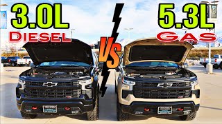 2023 Chevy Silverado Baby Diesel VS 53L Gas MPG Run Dont Buy Until You Watch First [upl. by Naji]