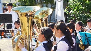 松山商業高等学校 バトン部、吹奏楽部 第24回城山門前まつり [upl. by Maxim]