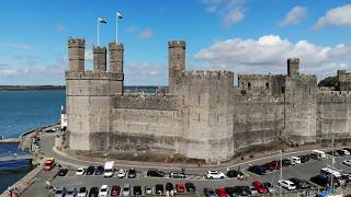 Caernarfon Castleby drone [upl. by Nennek]