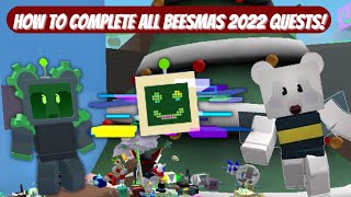 ALL BEESMAS QUESTS GUIDE  How to complete Beesmas 2022  Bee Swarm Simulator Roblox [upl. by Swehttam]