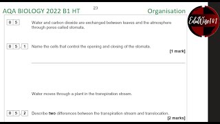 AQA GCSE Biology 2022  Paper 1 Q5 Higher Tier Past paper Questions walk through Organisation [upl. by Nawaj]